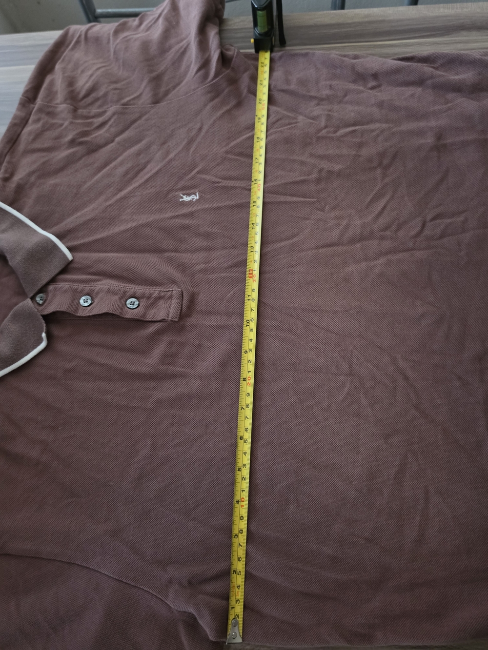 Men's Brown Polo Jacket with Contrast Trim